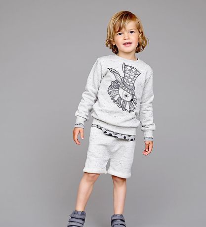 En Fant Sweatshirt - Grey Melange w. Rabbit