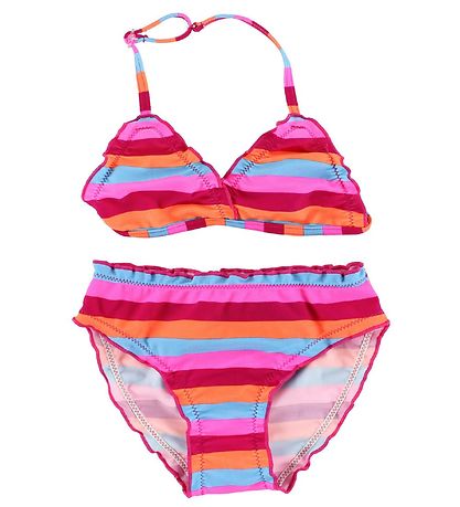 Color Kids Bikini - Vivi - UV40+ - Pink/Orange/Turquoise Striped