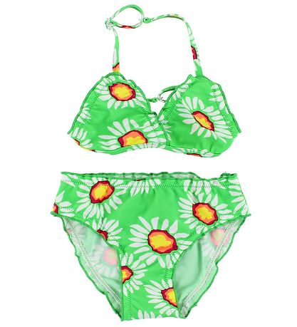 Color Kids Bikini - Vivi - UV40+ - Green w. Flowers