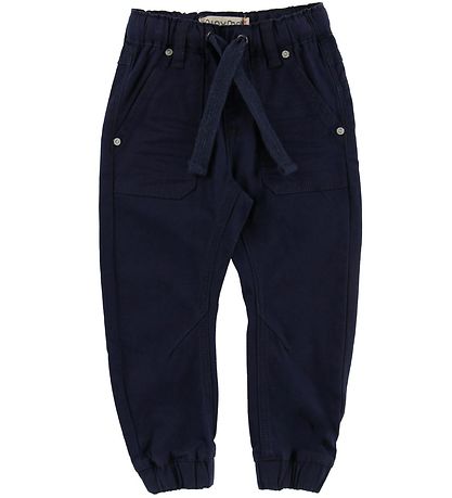 Minymo Byxor - Twill Loose - Marinblå
