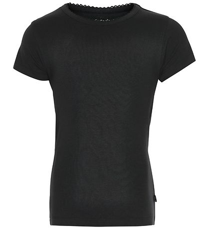 Minymo T-Shirt - 2er-Pack - Schwarz/Graumeliert meliert m. Blond