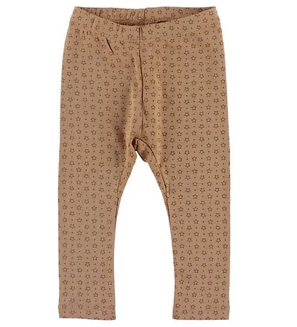 En Fant Leggings - Ljusbrun m. Stjärnor