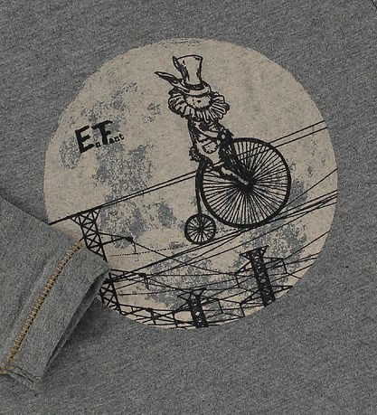 En Fant Pullover - Graumeliert meliert m. Print