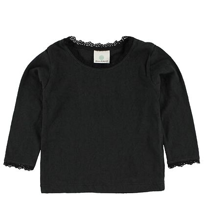 En Fant Blouse - Black w. Pointelle