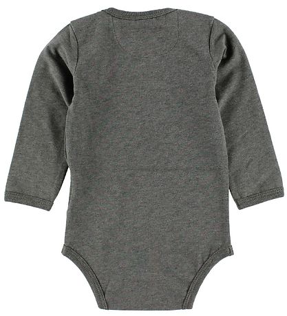 En Fant Romper - l/s - Grijs Gevlekt m. Print