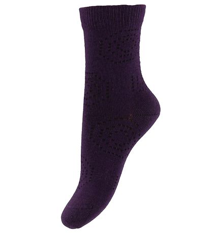 Smallstuff Socks - Dark Purple w. Pointelle