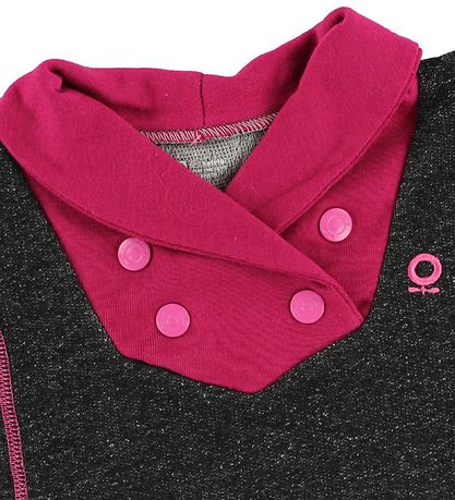 Katvig Sweatshirt - Zwart gemêleerd m. Donker Roze