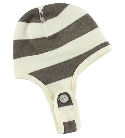 Joha Hat - Wool - Ivory/Brown Striped