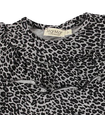 MarMar Blouse - Grey Leopard w. Ruffles