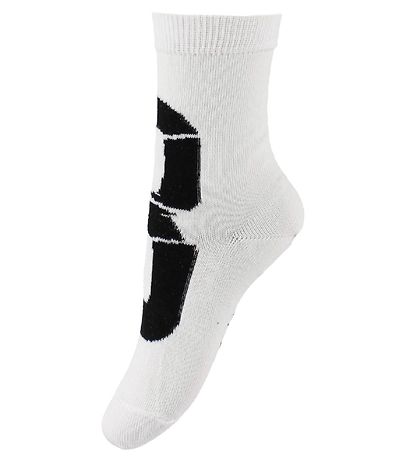 Molo Socken - 2er-Pack - Norm - Weiß/Schwarz m. Text
