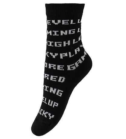 Molo Socken - 2er-Pack - Norm - Weiß/Schwarz m. Text