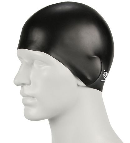 Speedo Badekappe - Junior Plain Moulded Silicone Cap - Schwarz