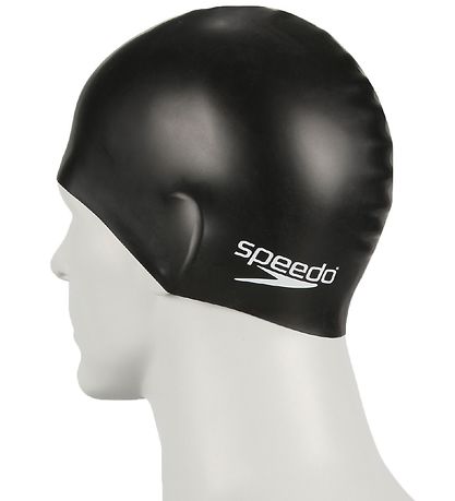 Speedo Badekappe - Junior Plain Moulded Silicone Cap - Schwarz