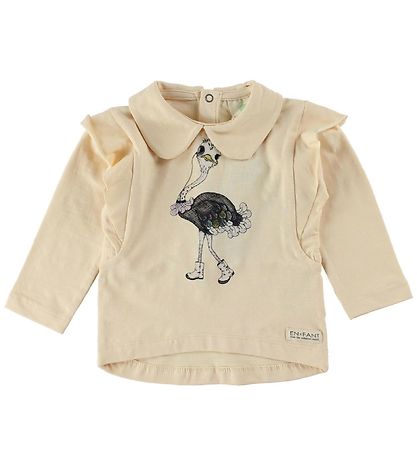 En Fant Pullover - Light Peach m. Strauße/Rüschen