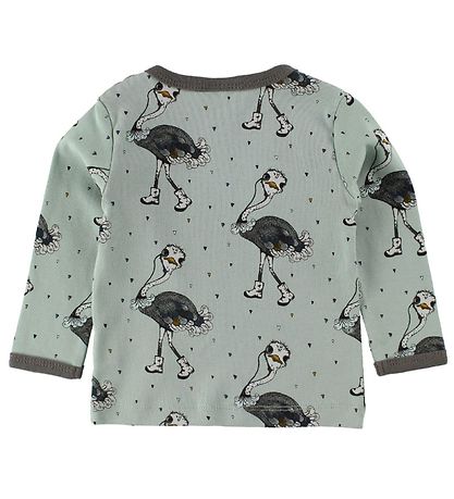 En Fant Blouse - Dusty Green w. Ostriches