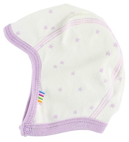Joha Baby Hat - Cotton - White/Lavender w. Stars