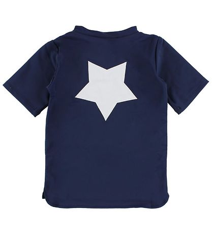Petit Crabe Swim Top S/S - UV50+ - Navy w. Star