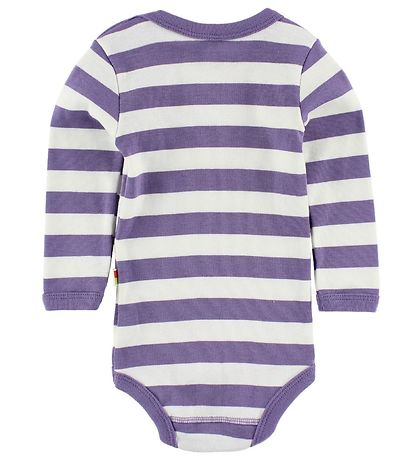 Katvig Bodysuit - l/s - White/Purple Striped