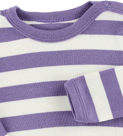 Katvig Bodysuit - l/s - White/Purple Striped