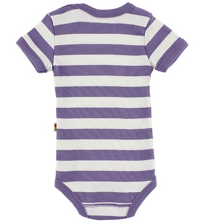 Katvig Bodysuit - S/S - White/Purple Striped