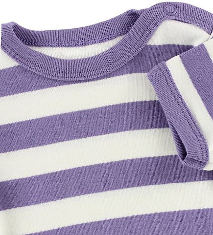 Katvig Bodysuit - S/S - White/Purple Striped