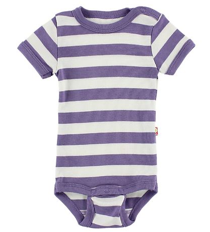 Katvig Romper - s/s - Wit/Paars Gestreept