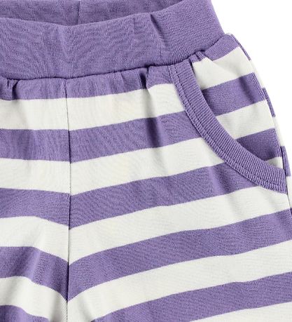 Katvig Trousers - White/Purple Striped