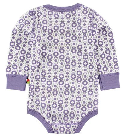 Katvig Classic Bodysuit - L/S - White w. Purple Apples