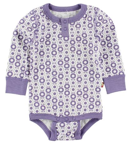 Katvig Classic Bodysuit - L/S - White w. Purple Apples