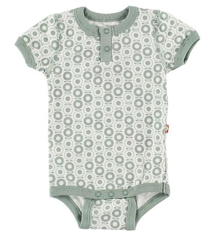 Katvig Classic Bodysuit - S/S - White w. Dusty Green Apples