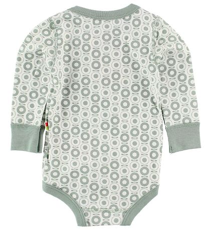 Katvig Classic Bodysuit - L/S - White w. Dusty Green Apples