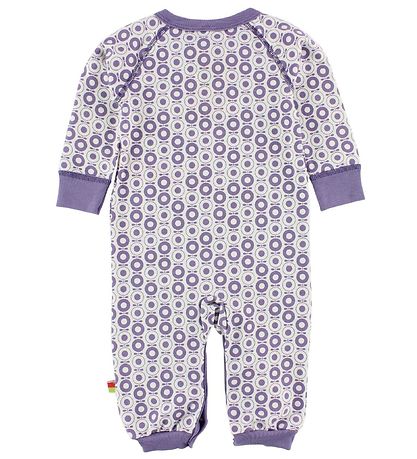 Katvig Classic Jumpsuit - White w. Purple Apples