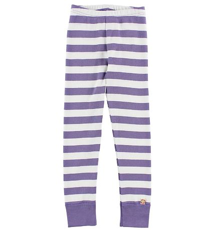 Katvig Leggings - Weiß/Lila Gestreift