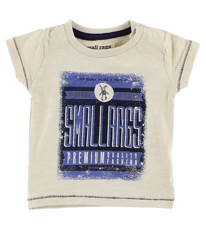 Small Rags T-shirt - Ivory Melange w. Print