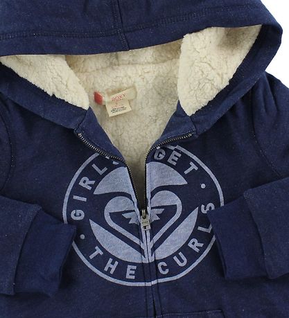 Roxy Zip Thru Hoodie - Memorize - Navy Melange w. Logo