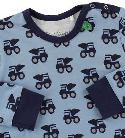 Freds World Pullover - Mattblau m. Bulldozer