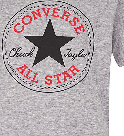 Converse T-Shirt - Grau Meliert m. Logo