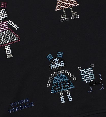 Young Versace Sweatshirt - Navy m. Strassstein