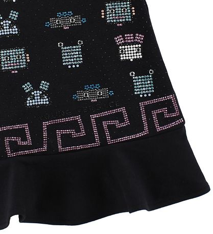 Young Versace Kleid - Sweat - Navy m. Strassstein