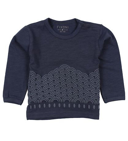 Fixoni Blouse - Navy w. Print