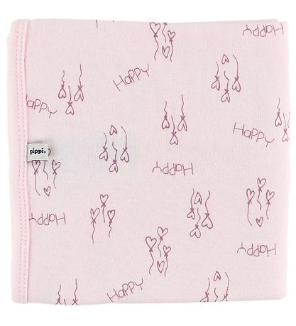 Pippi Teppi - 70x70 - 2 Pakki - Fjólublátt/Bleikt M. Hjörtu/fiðr