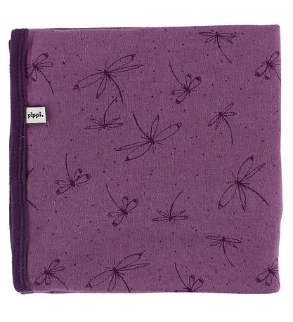 Pippi Teppi - 70x70 - 2 Pakki - Fjólublátt/Bleikt M. Hjörtu/fiðr