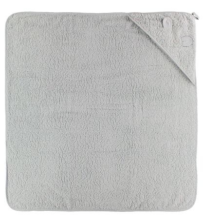 Pippi Baby Hooded Towel w. Ears - 83x83 - Light Grey