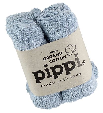 Pippi Þvottastykki - 4 Pakki - Ljósblátt