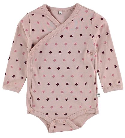 Pippi Wrap-Samfellur - 4 Pakki - Dökkfjólublátt/Bleikt M. Prenta