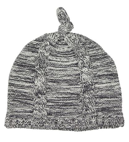 Minymo Hat - Knitted - White/Charcoal