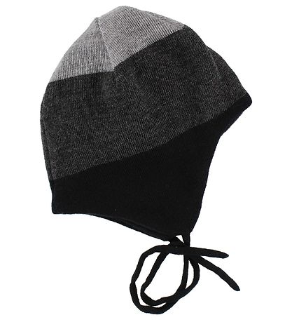 Reima Baby Hat - Wool/Polyester - Auva - Black/Charcoal/Grey Mel