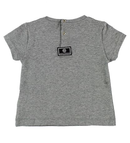 Young Versace T-Shirt - Graumeliert m. Rosa Medusa