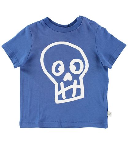 Stella McCartney Kids Stuttermabolur - Blár M. Hauskúpa