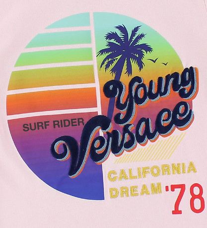 Young Versace Stuttermabolur - Bleikt M. Prentað
